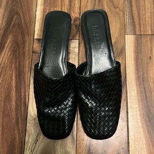 Ralph Lauren black mules